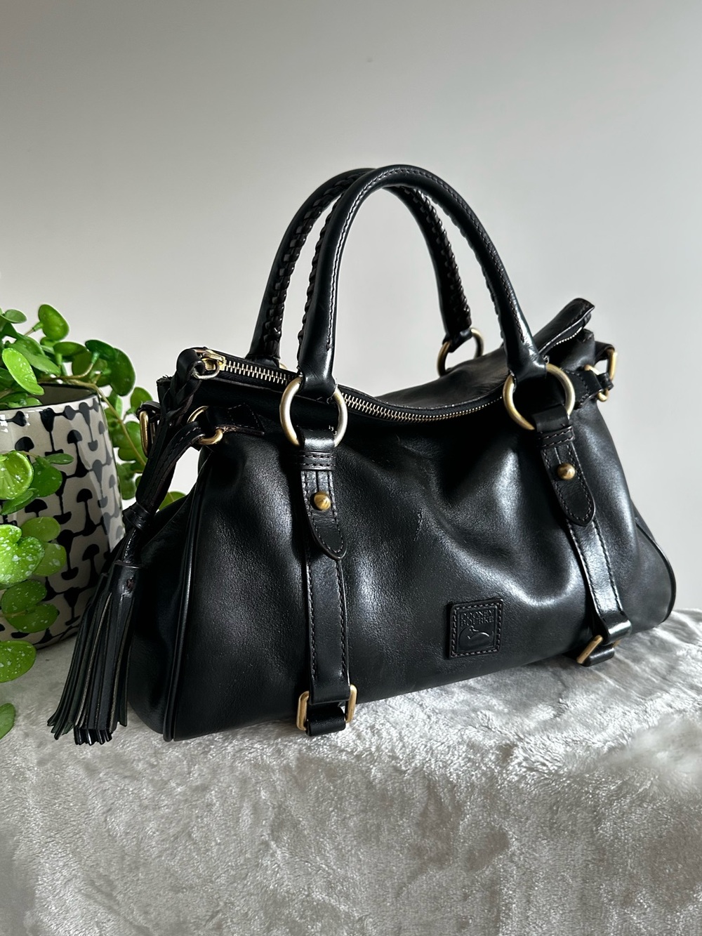 Dooney & Bourke Black Florentine Leather Satchel